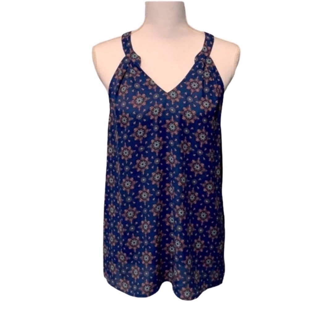 Pixley Tank Top Size XS V-Neck Medallion Pattern